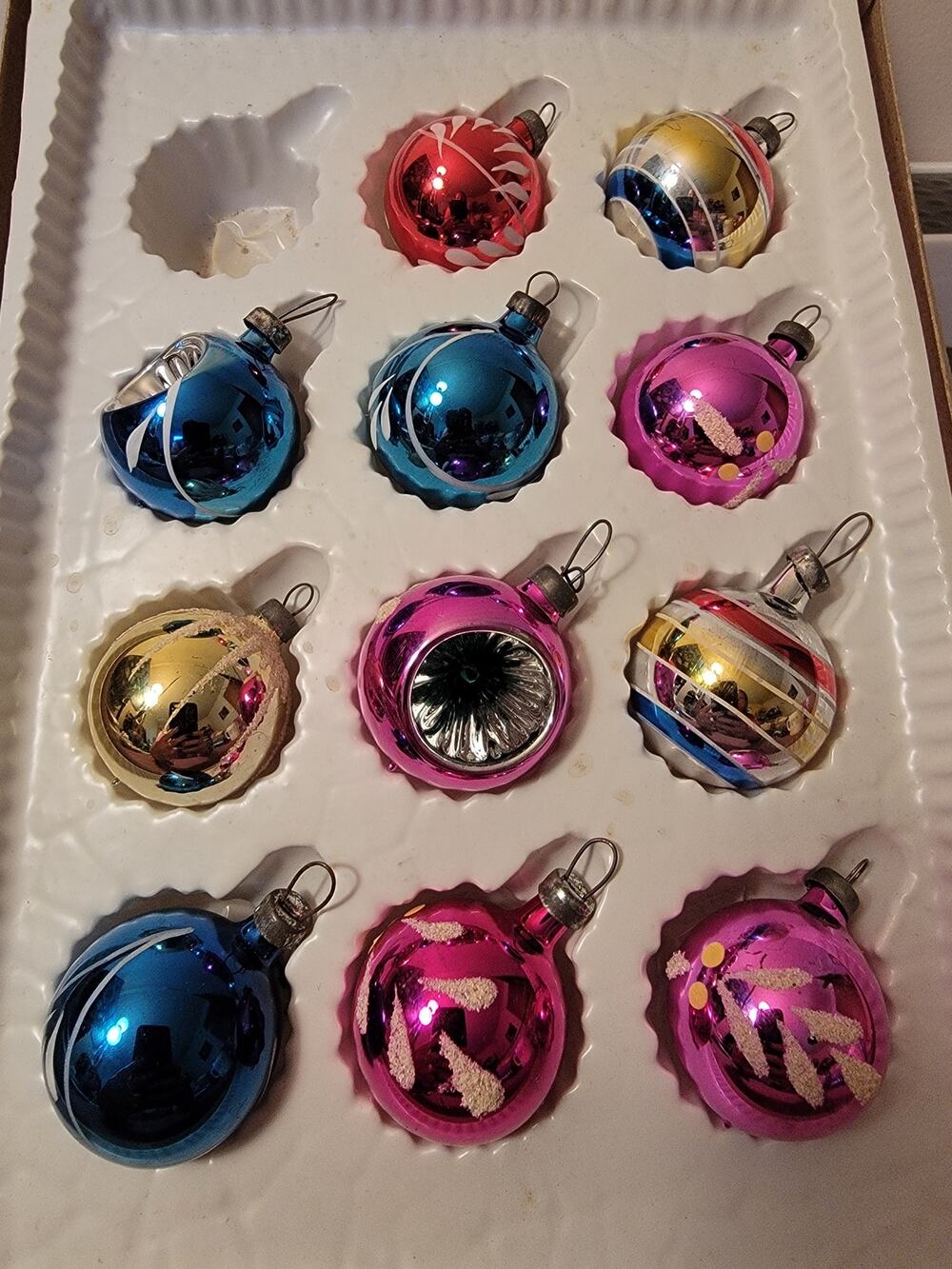 Vintage Classics Bradford Glass Mini Christmas Ornaments Box Set 11 of 12